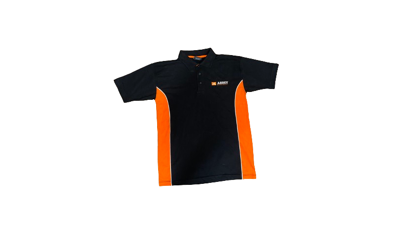 Abbey Polo Shirt Black/Orange size Medium